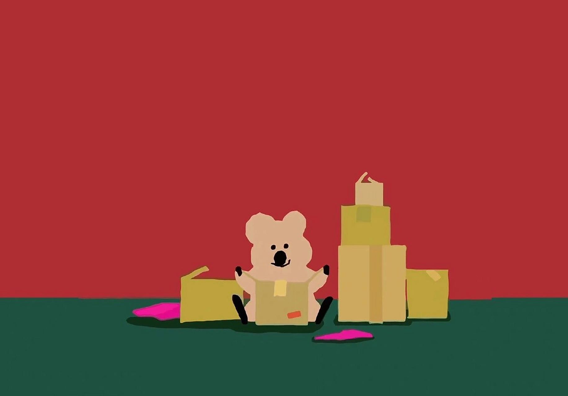 柿子椒熊壁纸 | ipad/macbook可爱壁纸 可爱熊熊谁能抗拒呢 #可爱壁纸