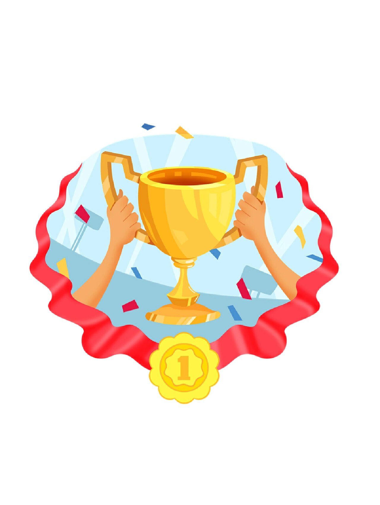 96免抠元素丨卡通冠军奖杯