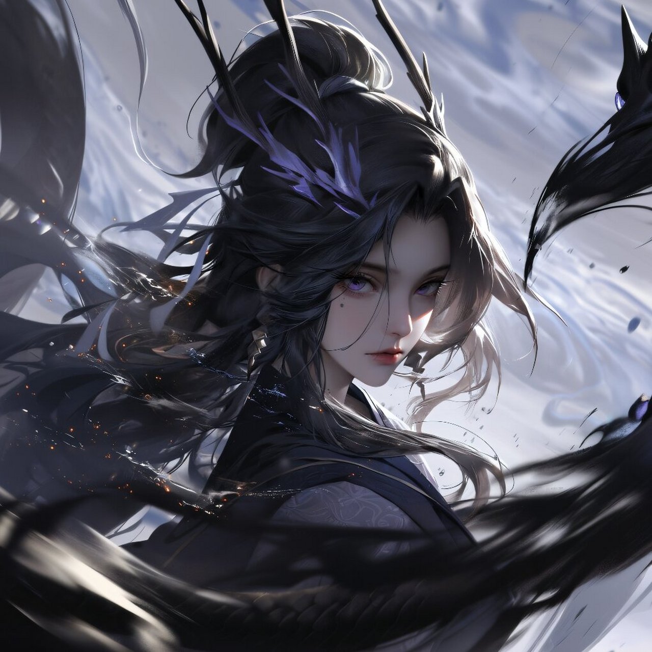 wallpaper精选壁纸推荐 赛博color 图1-4:赛博color-水墨三玄色 图5