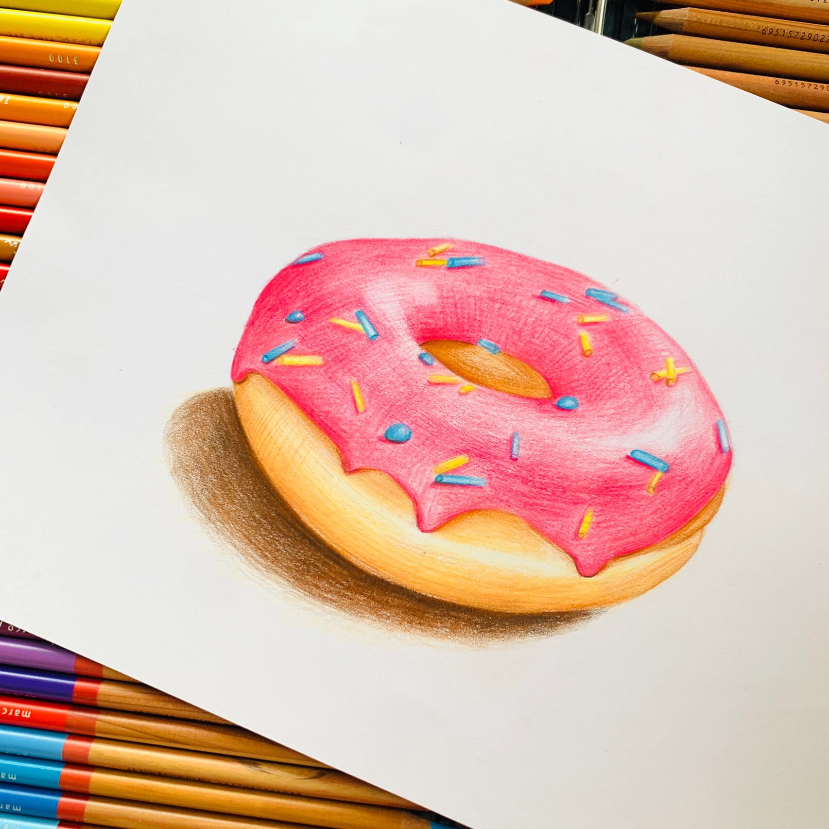 彩铅手绘/甜甜圈🍩