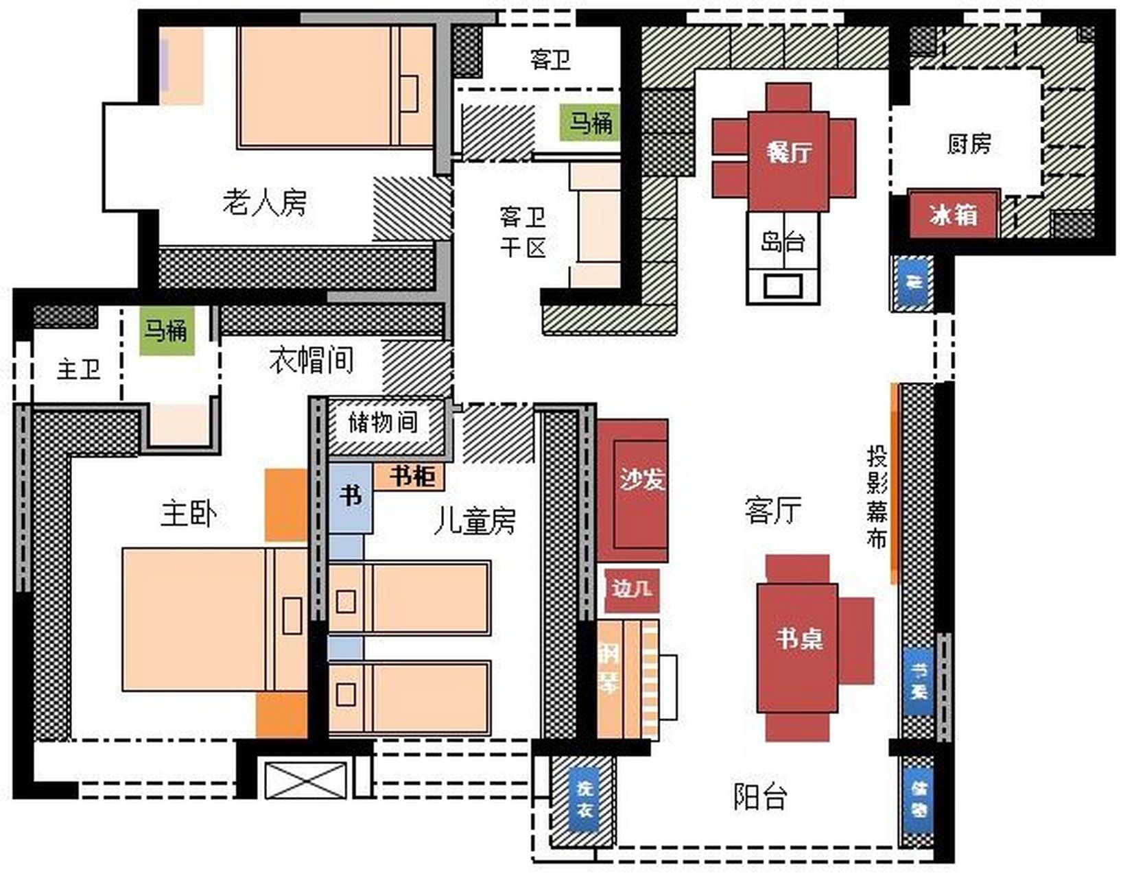 独一无二,用excel画出来的房屋设计图 适合自己才是最重要的,三室两厅