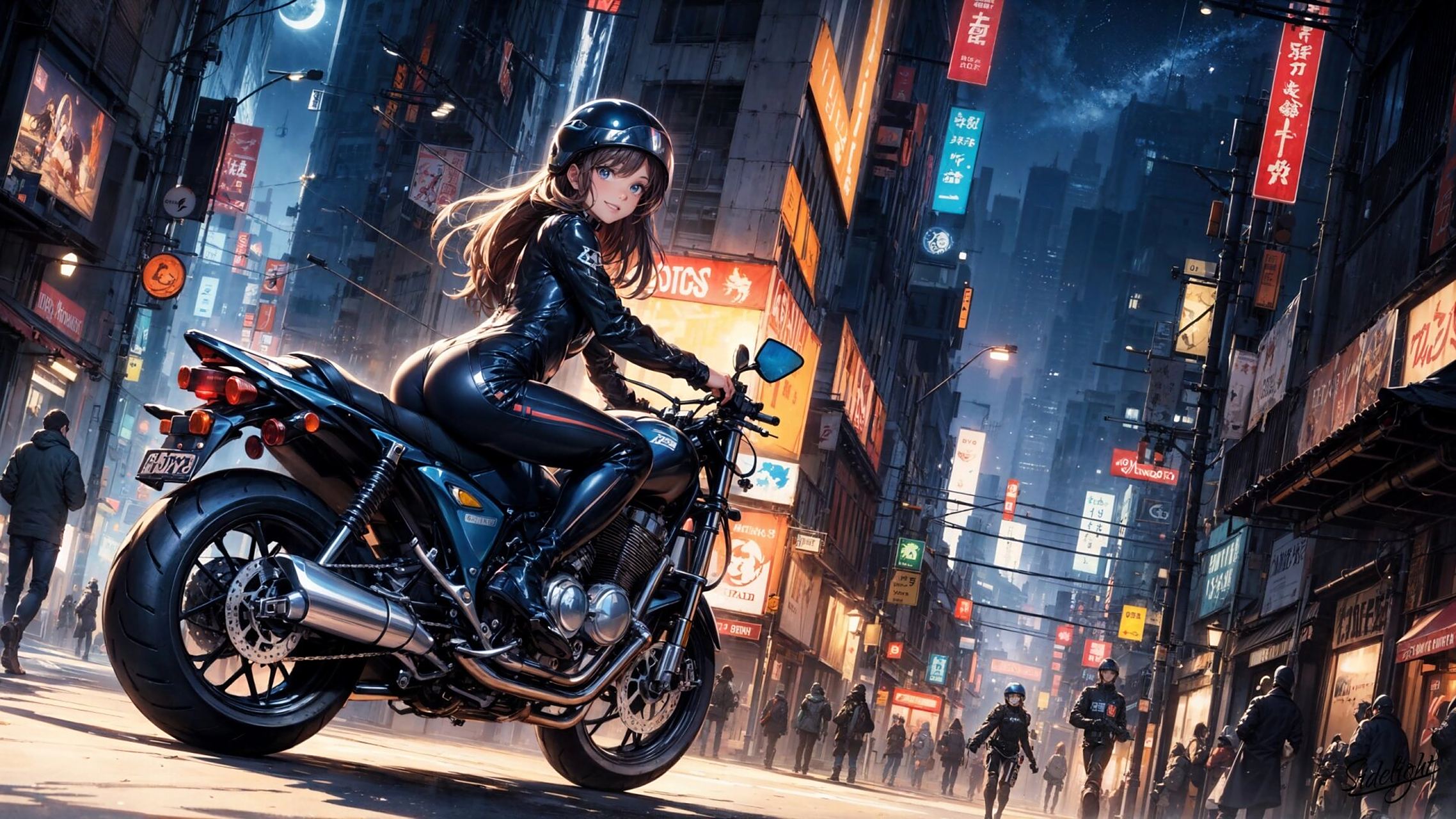 4k高清壁纸|16:9横屏桌面|机车女骑 近期的图有点发不过来了,尤其是