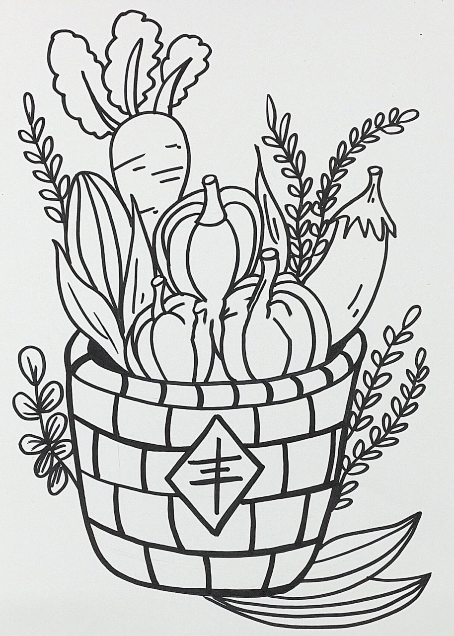 秋天到啦,满满的丰收果实 临摹请,标明出处 #秋收##创意美术# #蔬菜