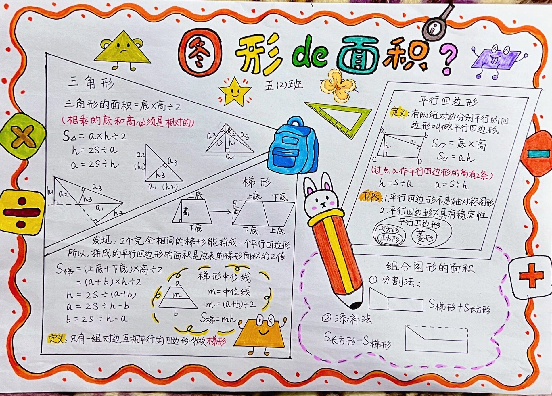 五年级上数学小报—图形面积