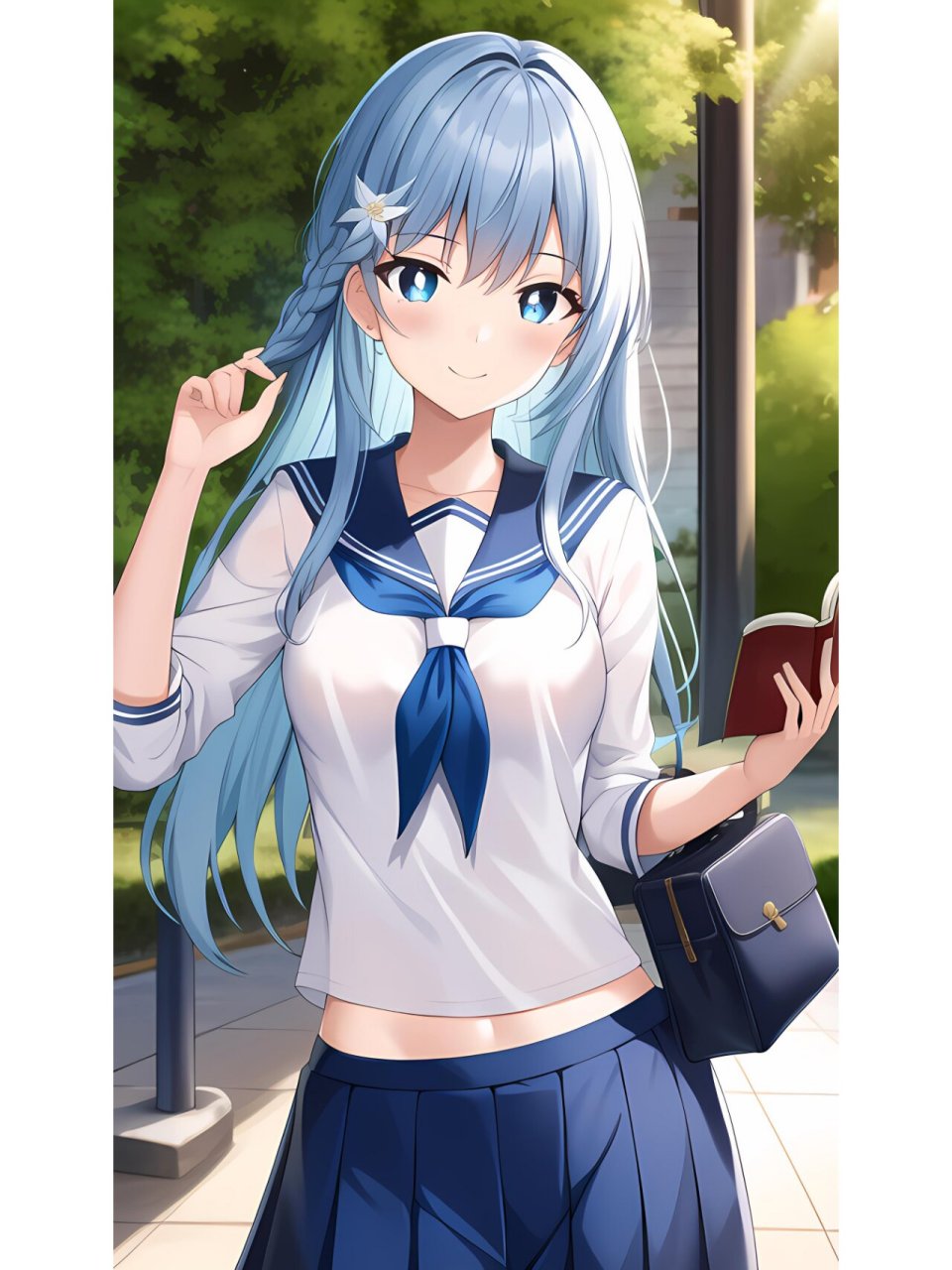 读书学习中的女孩,动漫二次元绘画人物