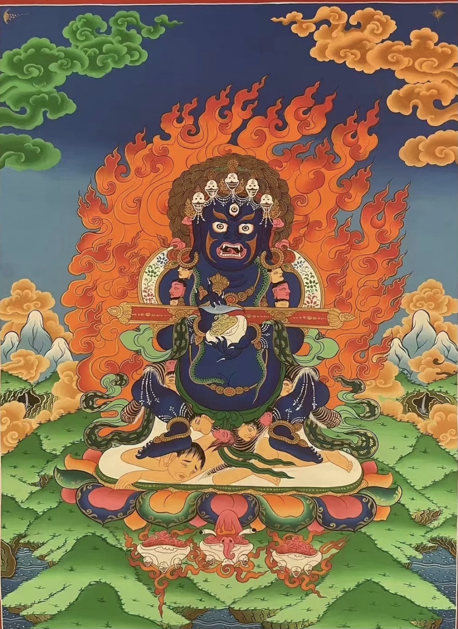 供养二臂大黑天·宝帐护法 二臂大黑天·宝帐护法,喜逢贵人来相助