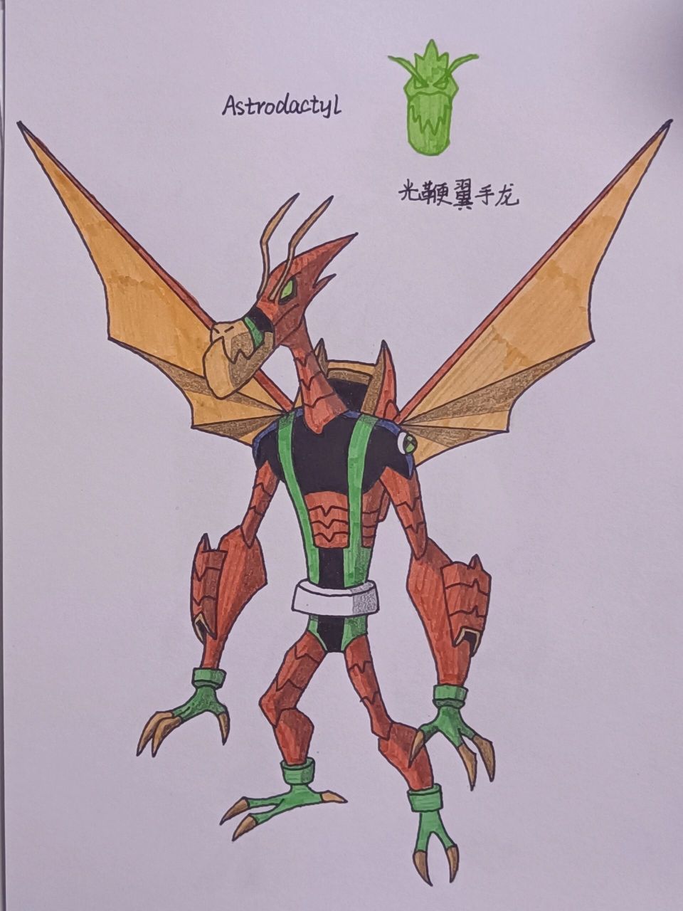 ben10全面进化外星英雄介绍(60) 光鞭翼手龙/极光翼龙 英文名:astro