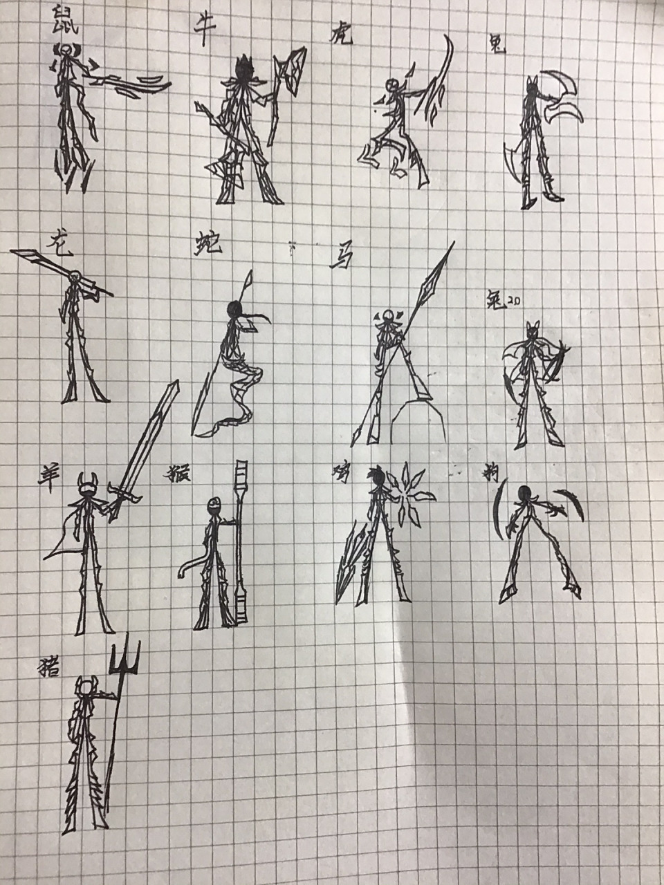 十二生肖机甲 兔子没画好画了两遍狗子下次一定