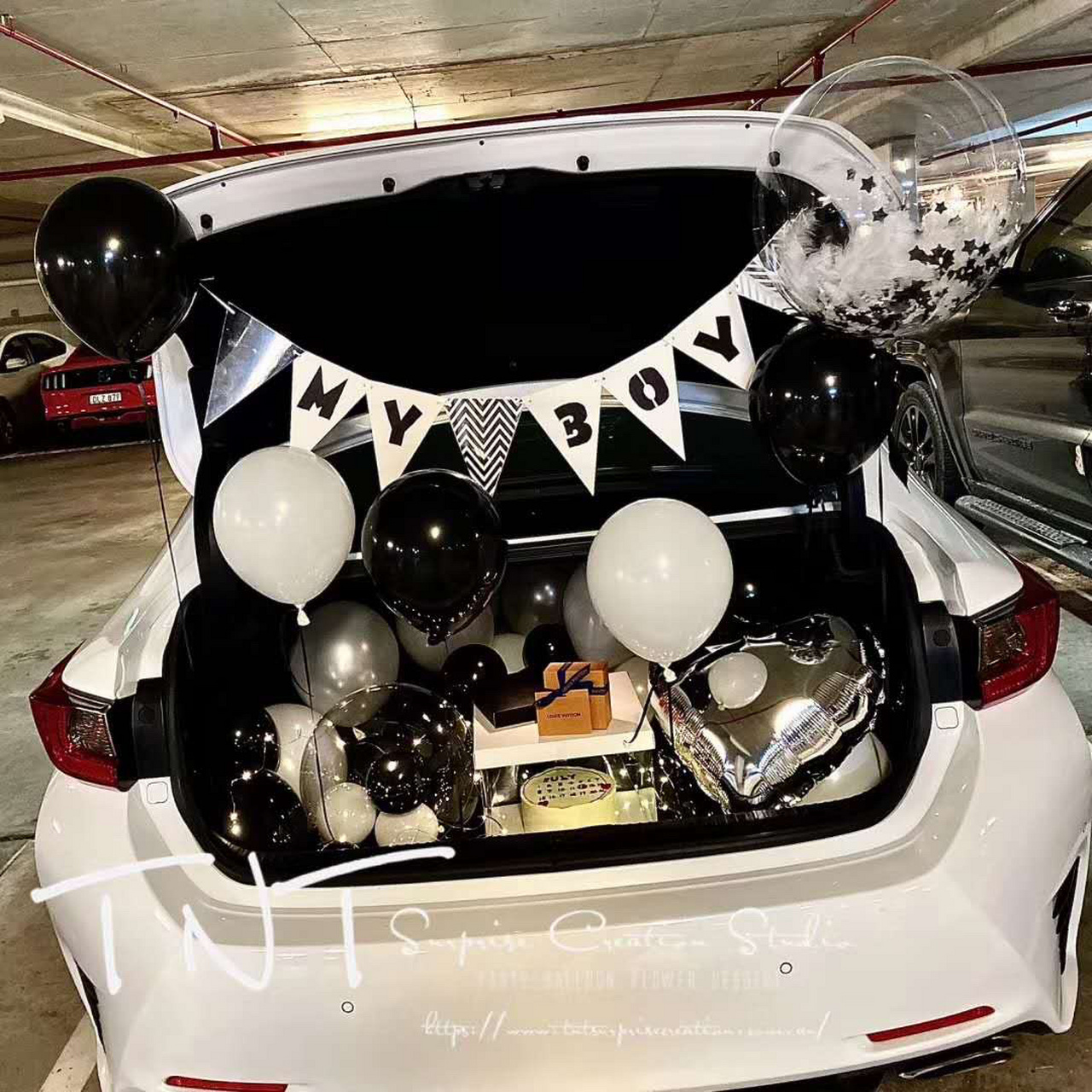 七夕后备箱布置 合肥气球上门布置 #后备箱惊喜