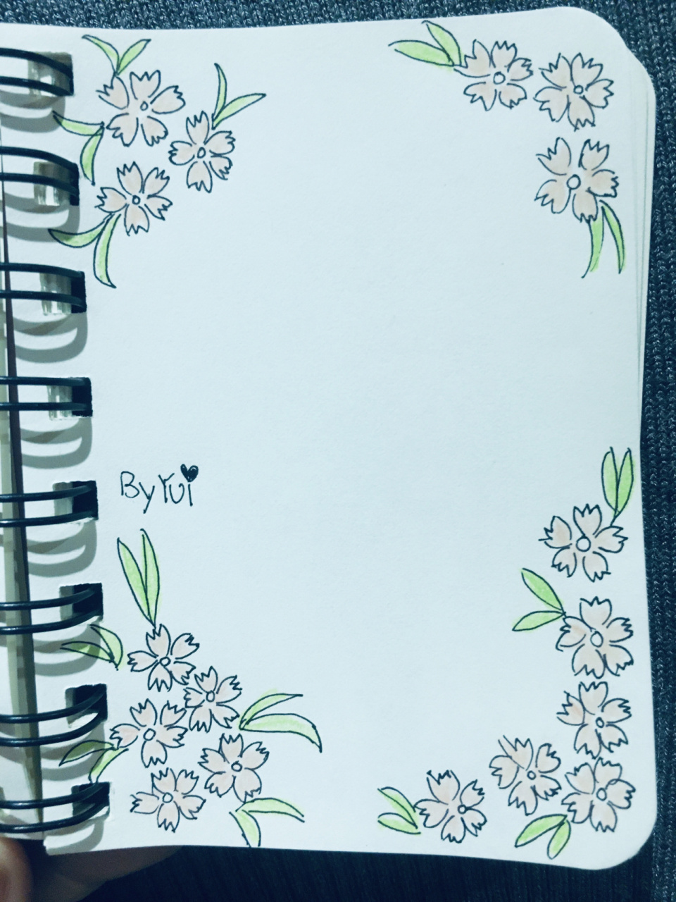 今日简笔画9469♀15花的边框简单手账元素 今天开心09去了