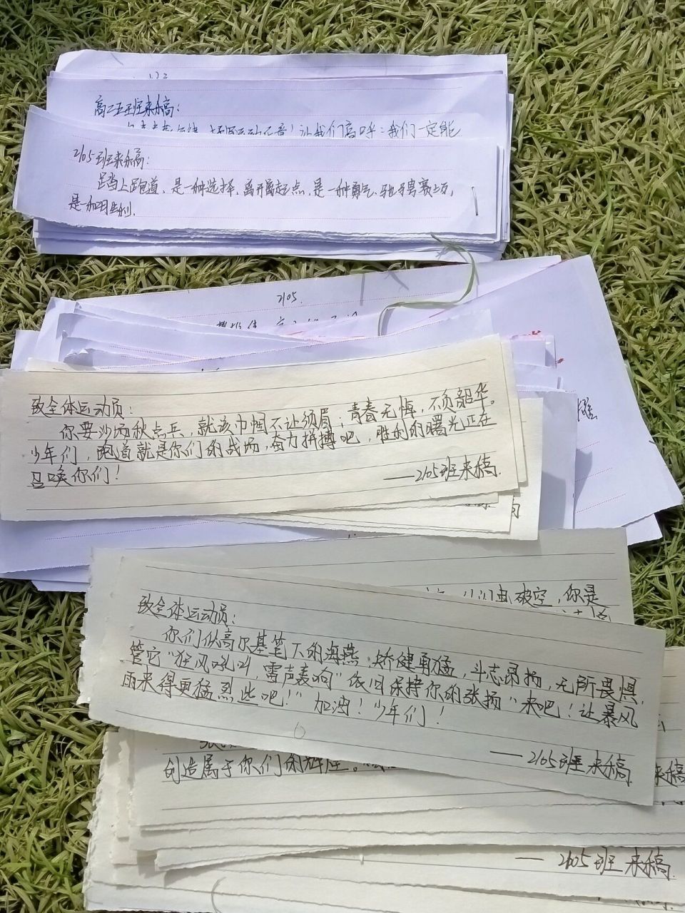 运动会你可得努力噢 我给你写加油稿了