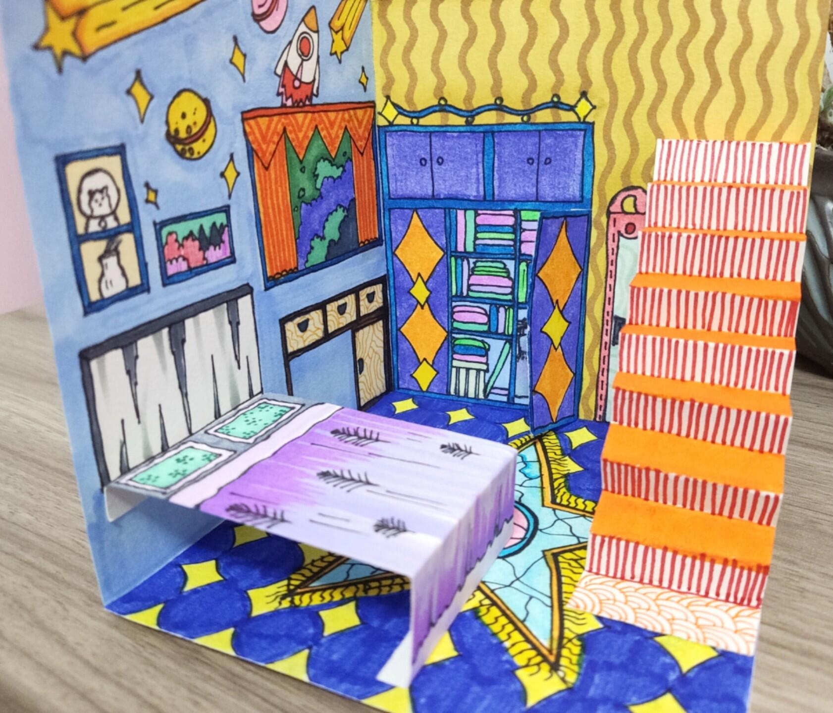 立体房子～儿童手工画