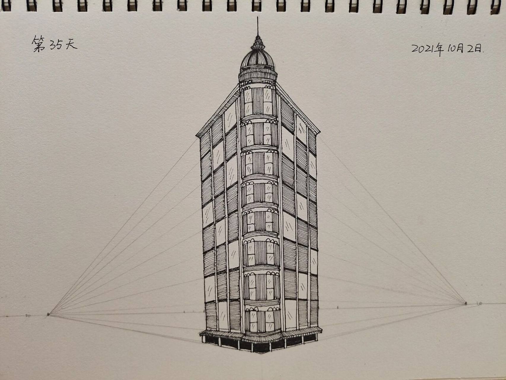 都是这个秋天惊喜的铺垫[亲吻][亲吻] 	 #画画# #画画的日常# #透视