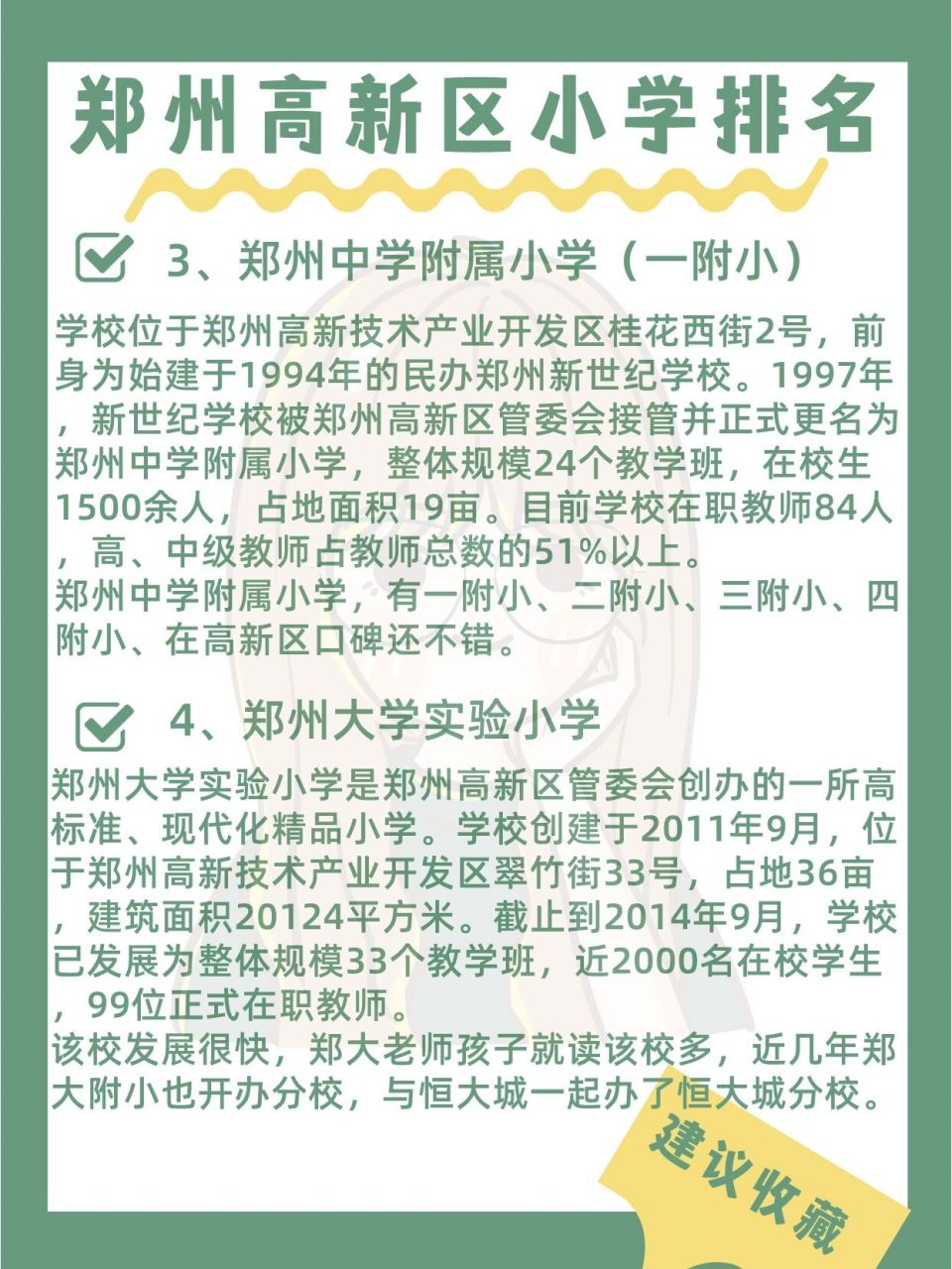 郑州高新区小学排名 整体来说高新区算是教育资源比较强大的一个区