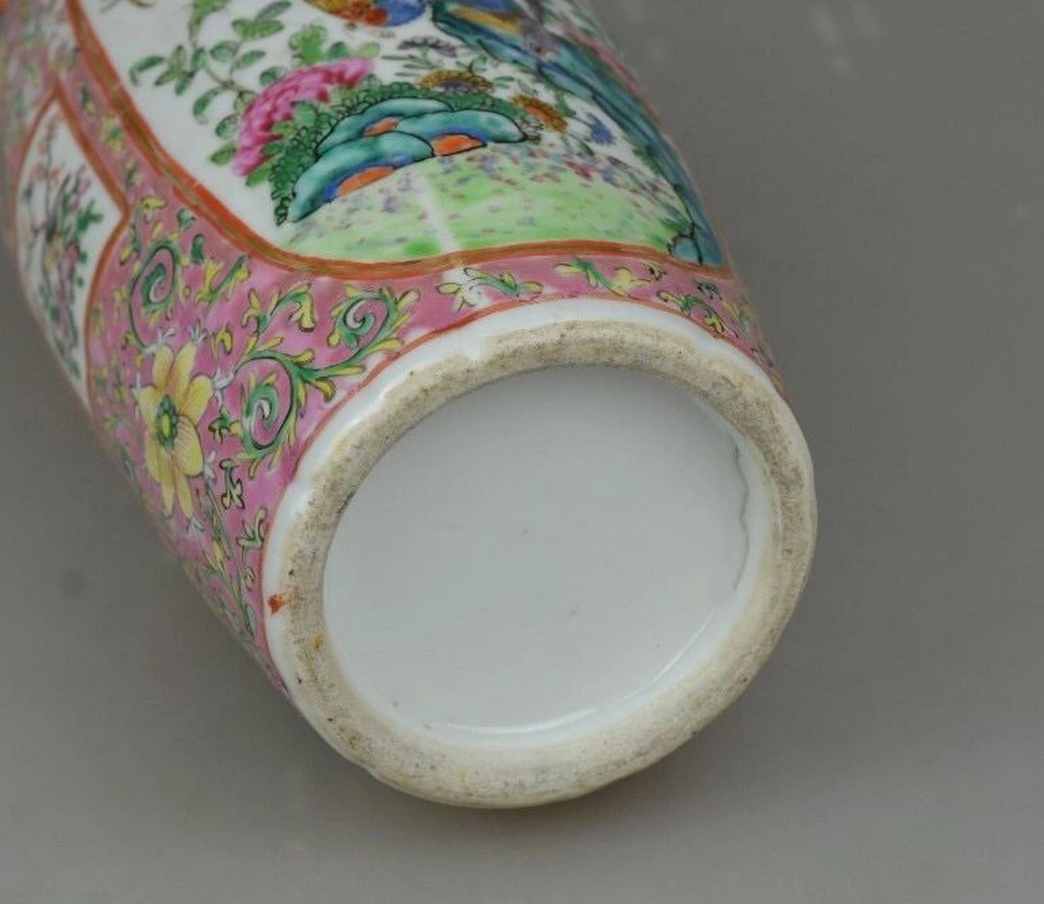 清末 外销 广彩 花瓶 一对 高25厘米 约