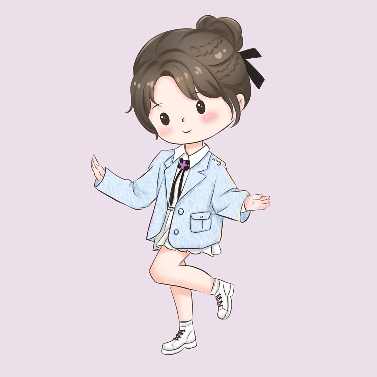 白鹿卡通简笔画人物/可爱的日常