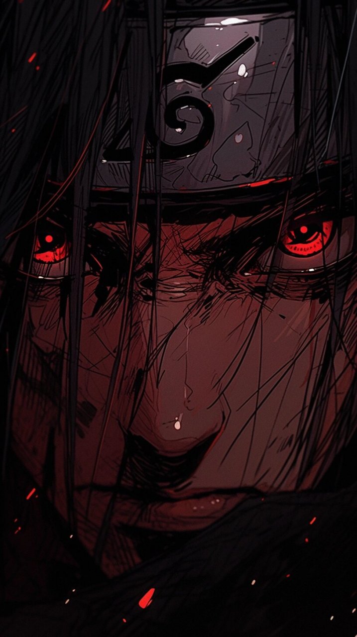 火影 | 宇智波鼬的万花筒写轮眼 | 手机壁纸 #ai绘画有点东西# #火影