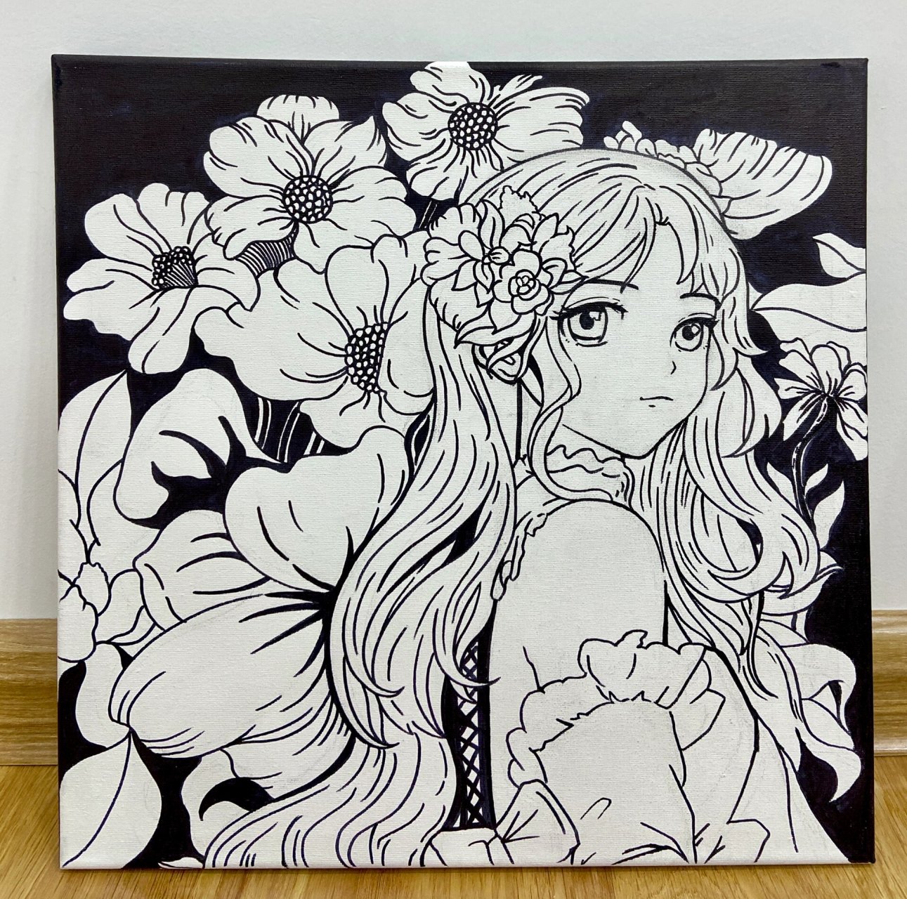 黑白线描——漫画少女 临摹自