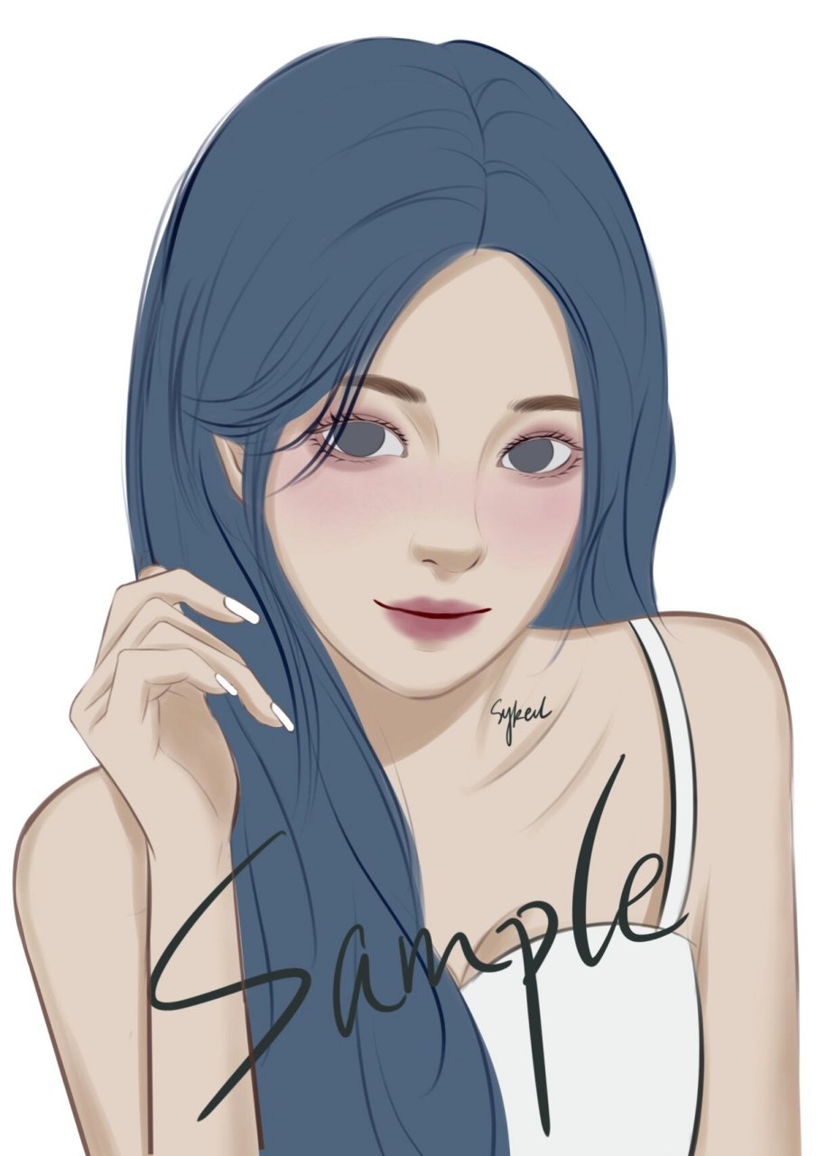 procreate手绘 |许知喃 蓝发徐知喃 客单9215拿
