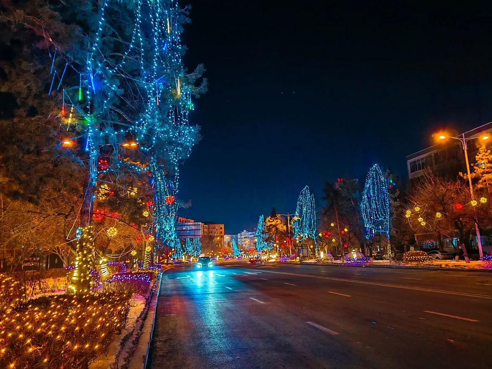 佳木斯头条 佳木斯佳东夜色街景,佳木斯夜景街拍,杏林路光复路夜色