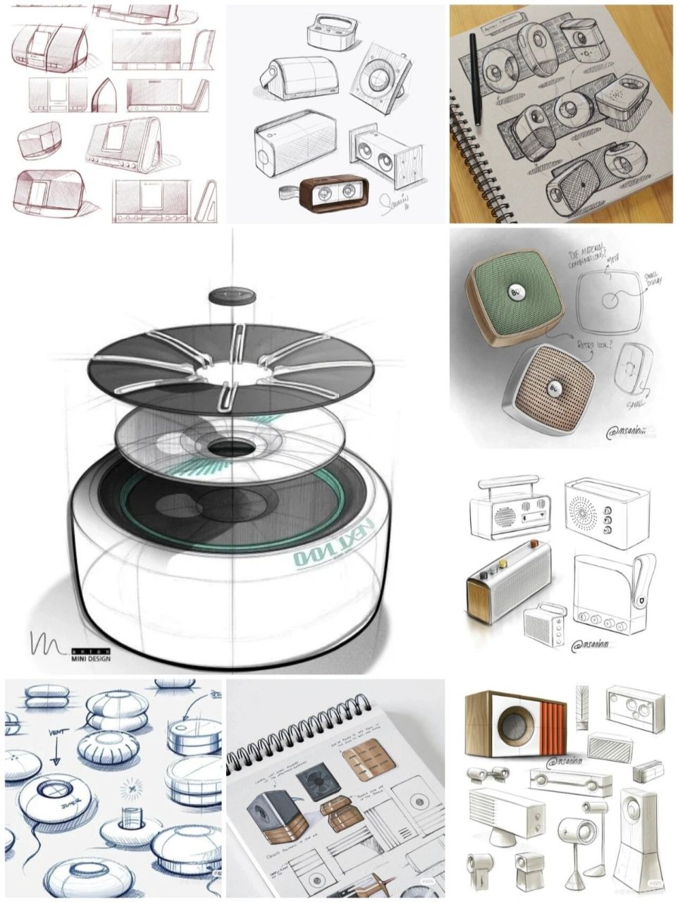 手绘分享|音响(家居产品) 一起练习吧!