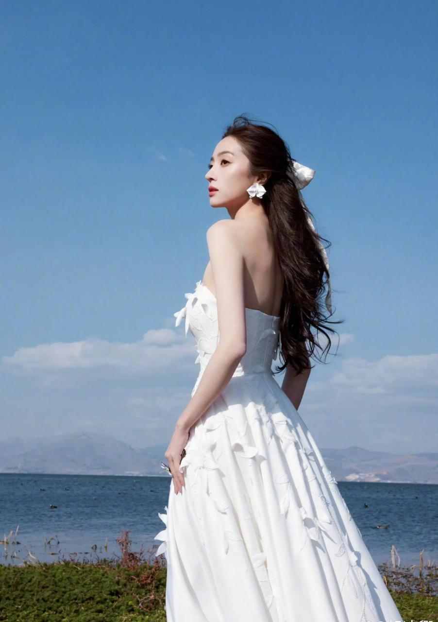 胡冰卿纯白礼服好美,犹如白天鹅一般优雅动人.