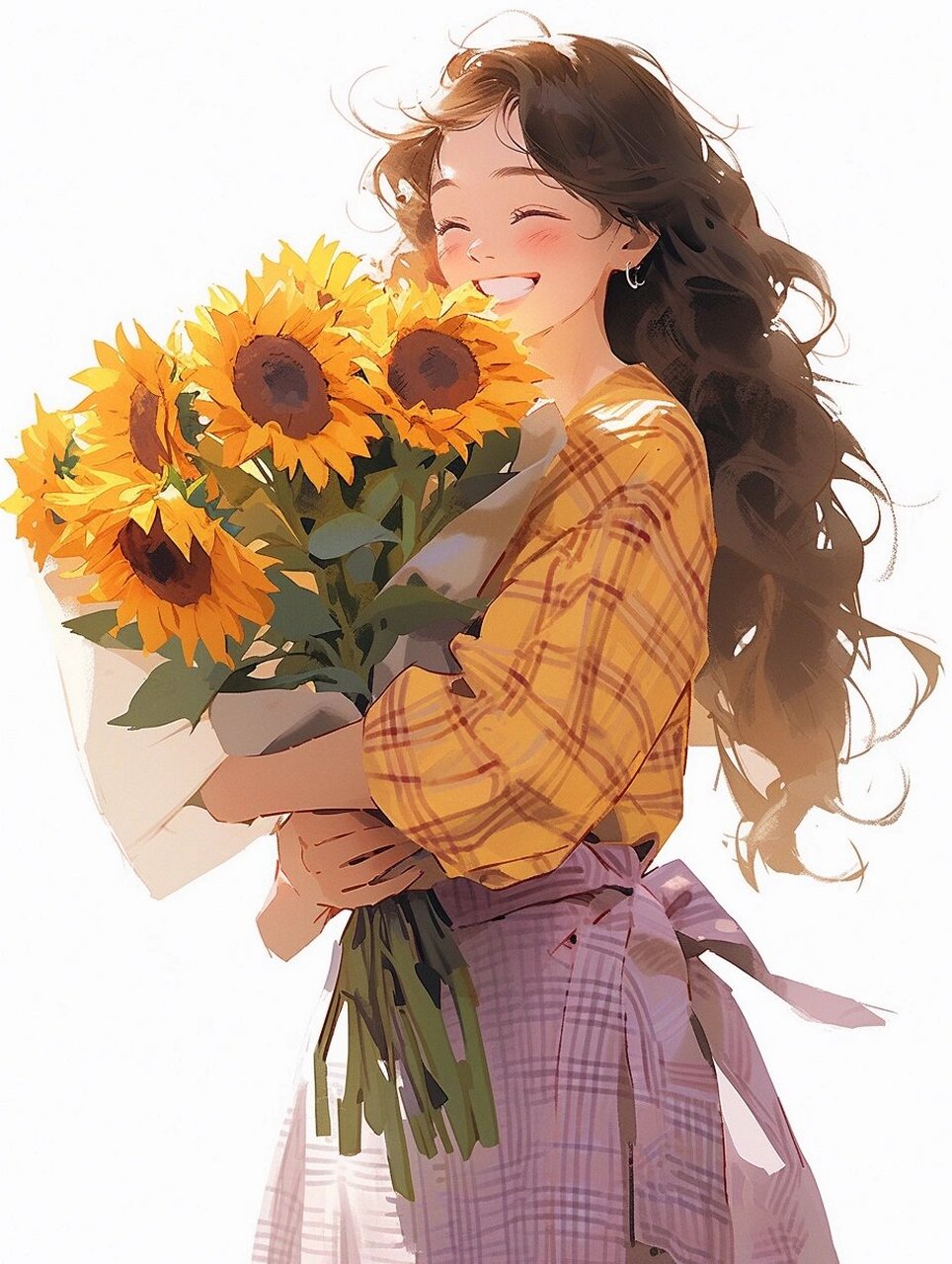 治愈系女生头像|97向日葵女孩|阳光正能量 7715 面向太阳 心纳