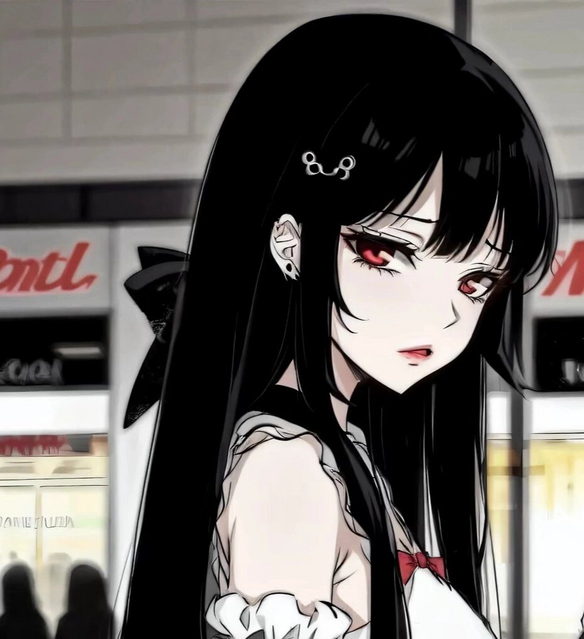 黑白动漫高冷女头