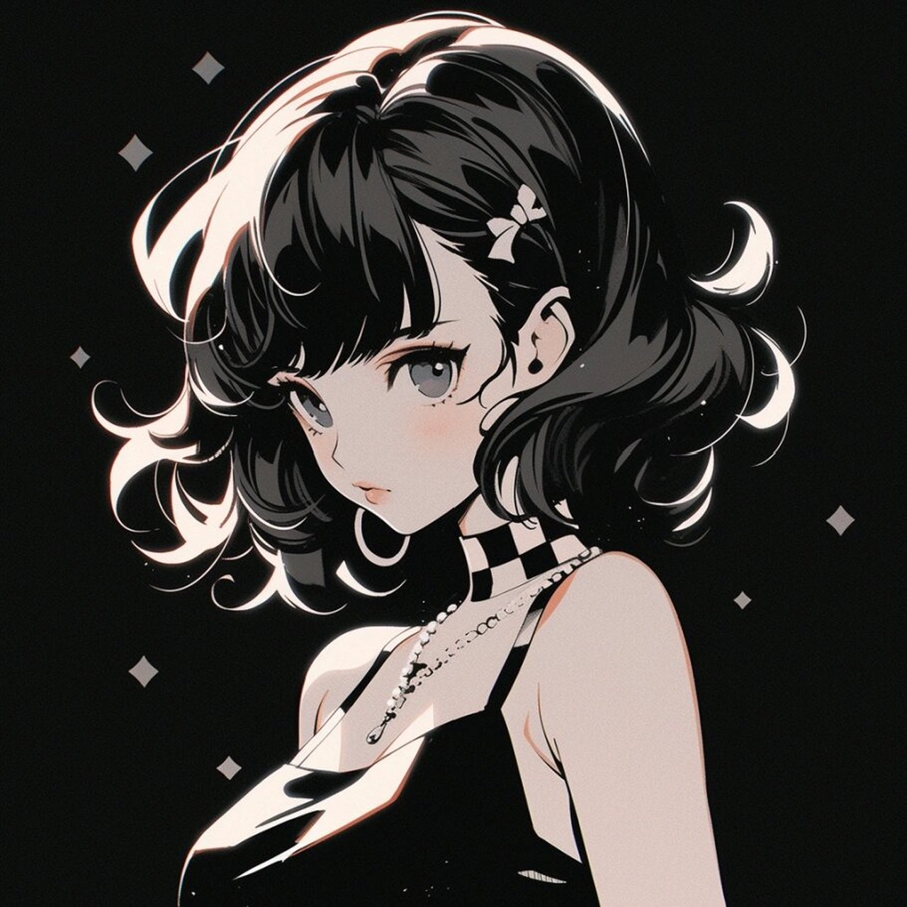 黑白女生头像|超飒简约风