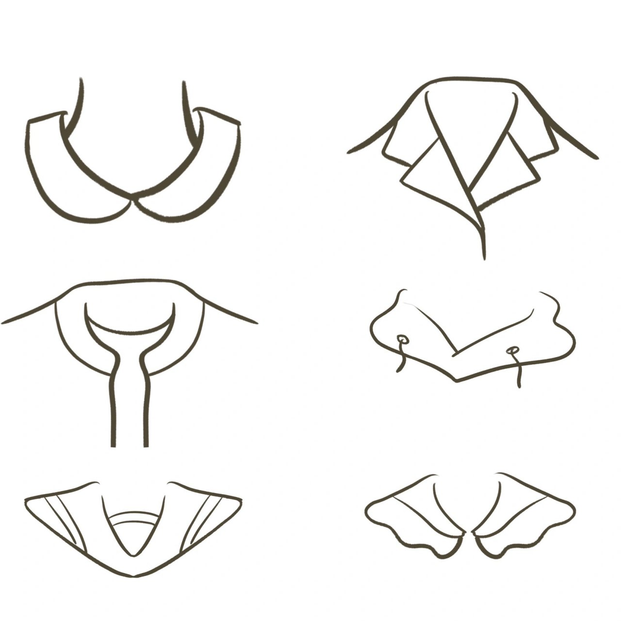 素材合集第一弹～后面再收集一些衣领画法以及衣服画法～敬请期待哦