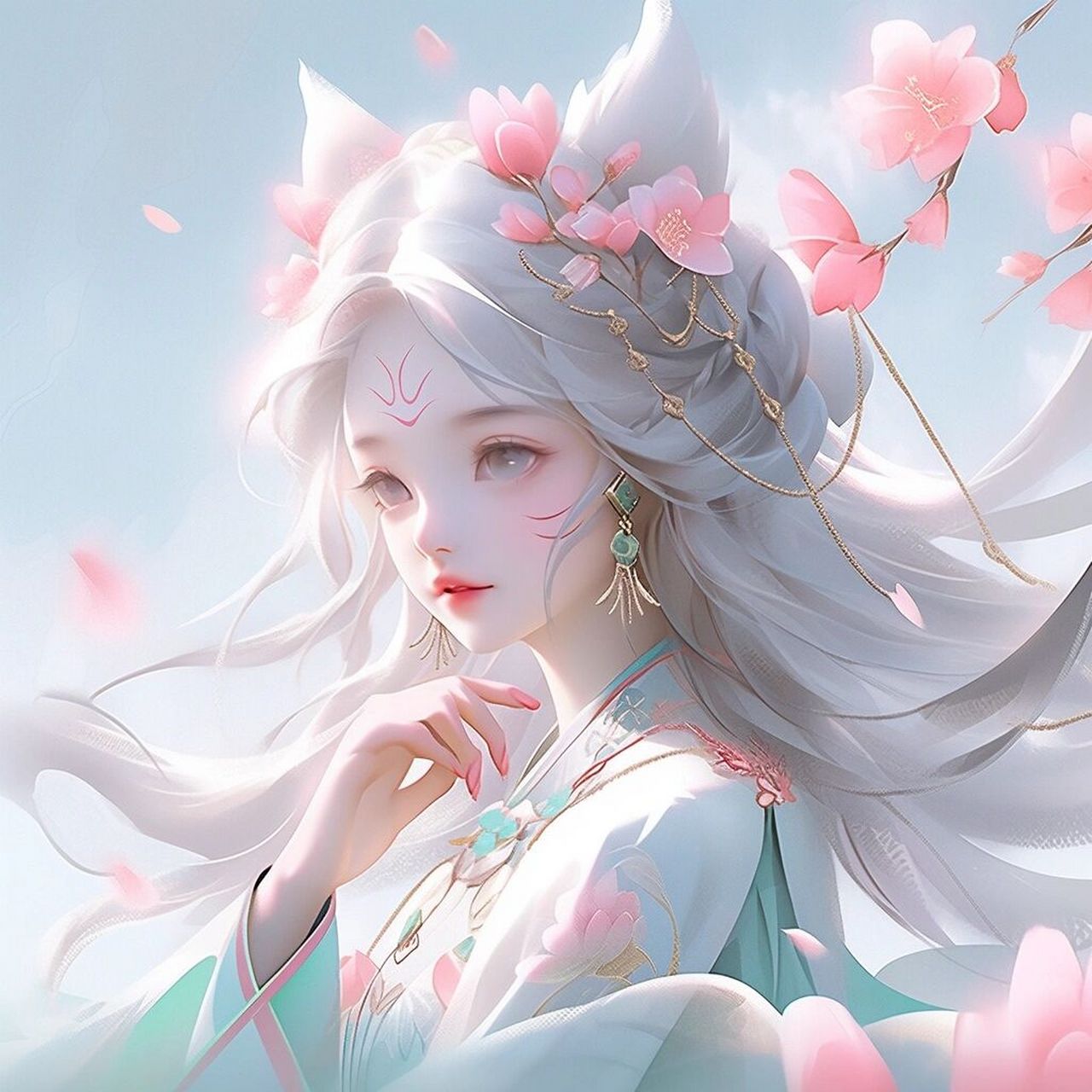 情侣头像|仙仙的狐狸02 这组狐狸耳恋人头像,不仅仙气十足,更带有