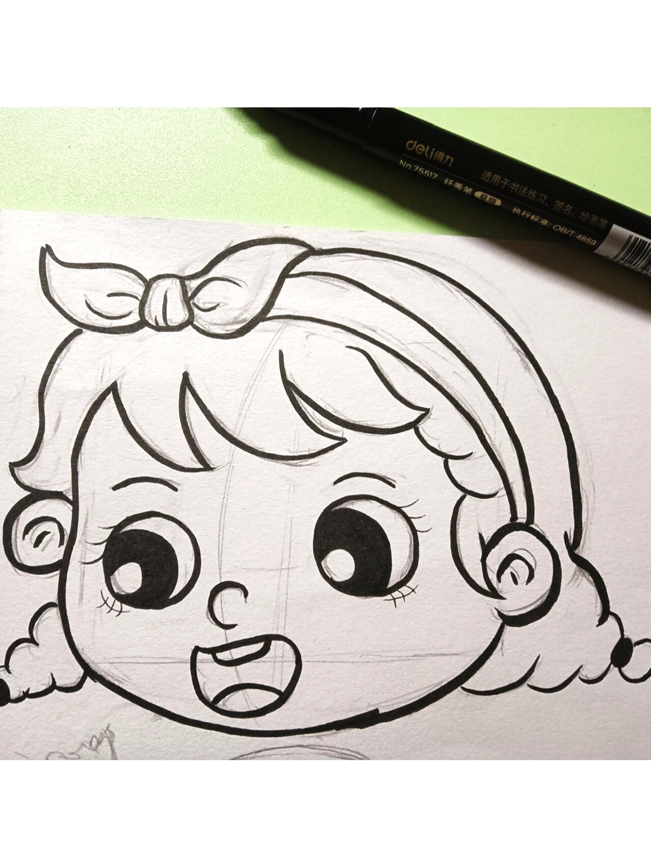 线描画(小女孩头像)——附过程