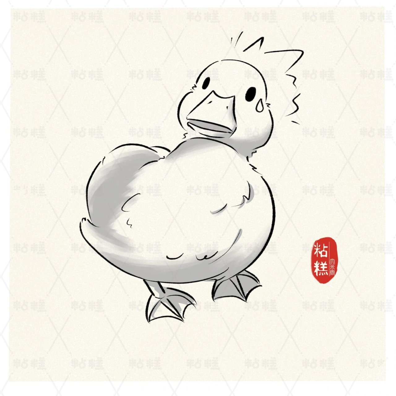 今天是小鸭鸭哦 小动物插画61动物简笔画61小鸭子q版     #寻找