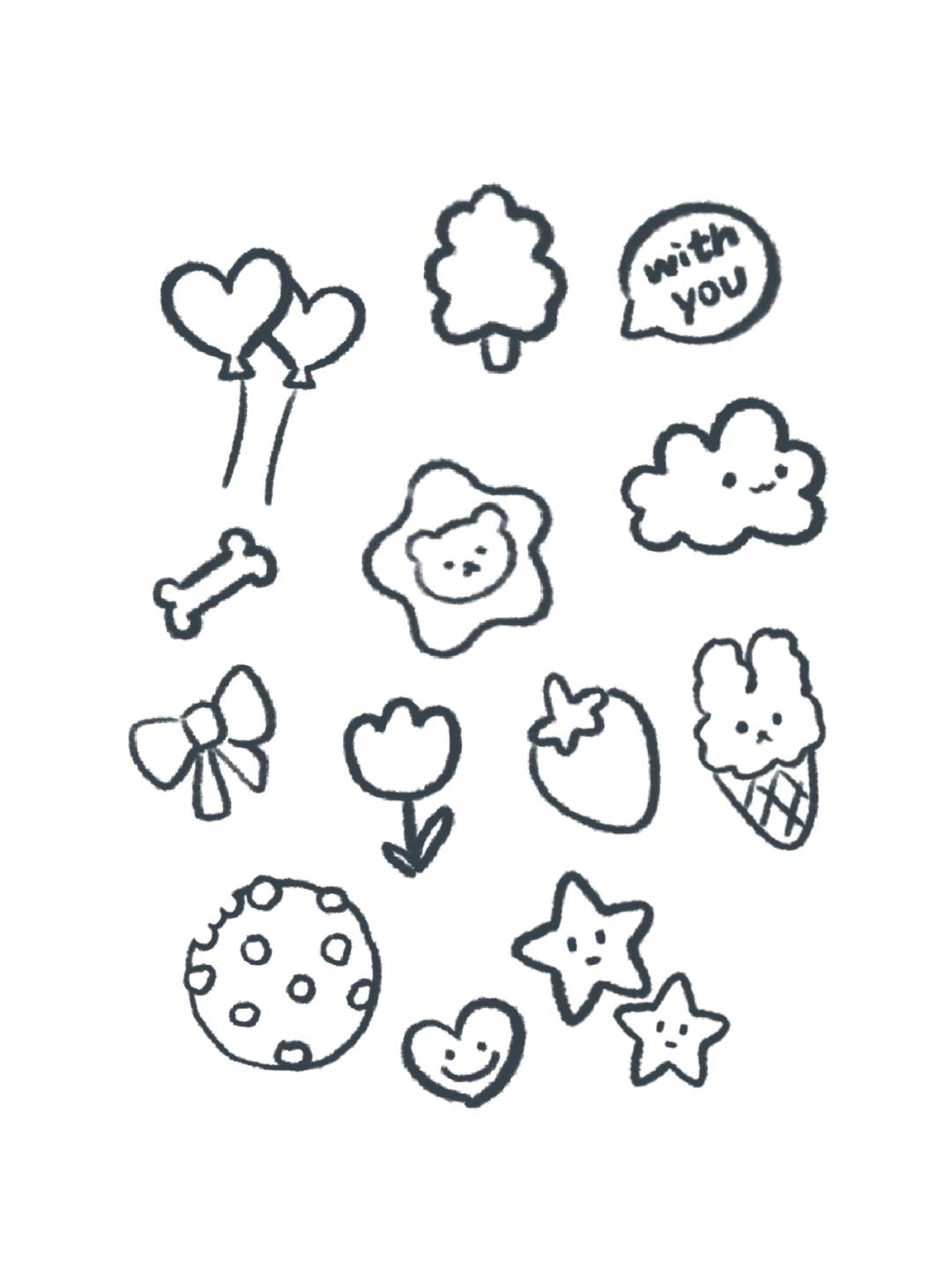 一看就会的超萌手帐小贴纸🐰🌟🍓