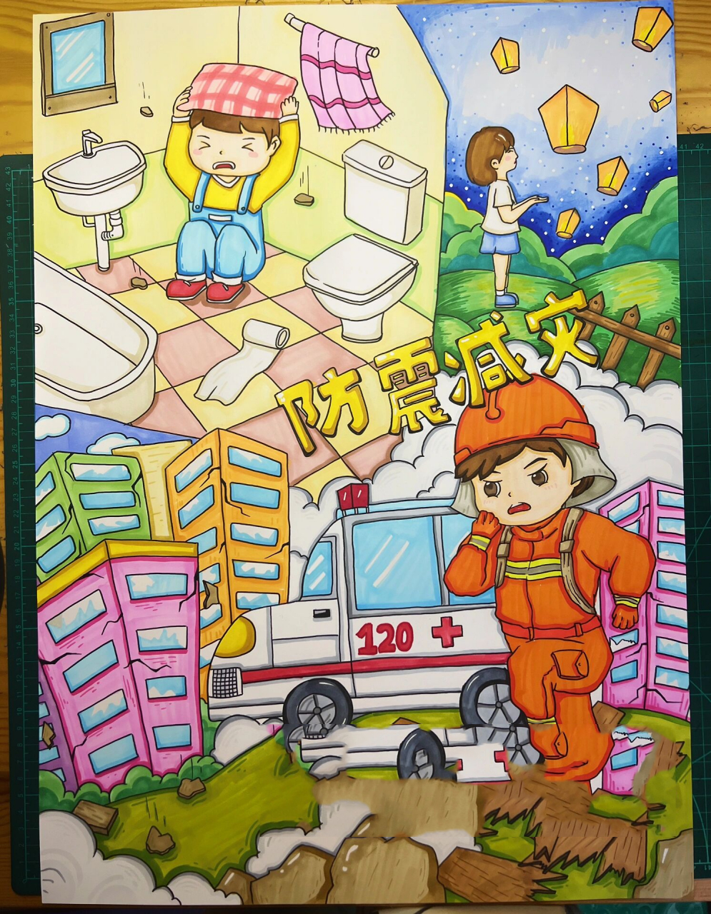 防震减灾主题画