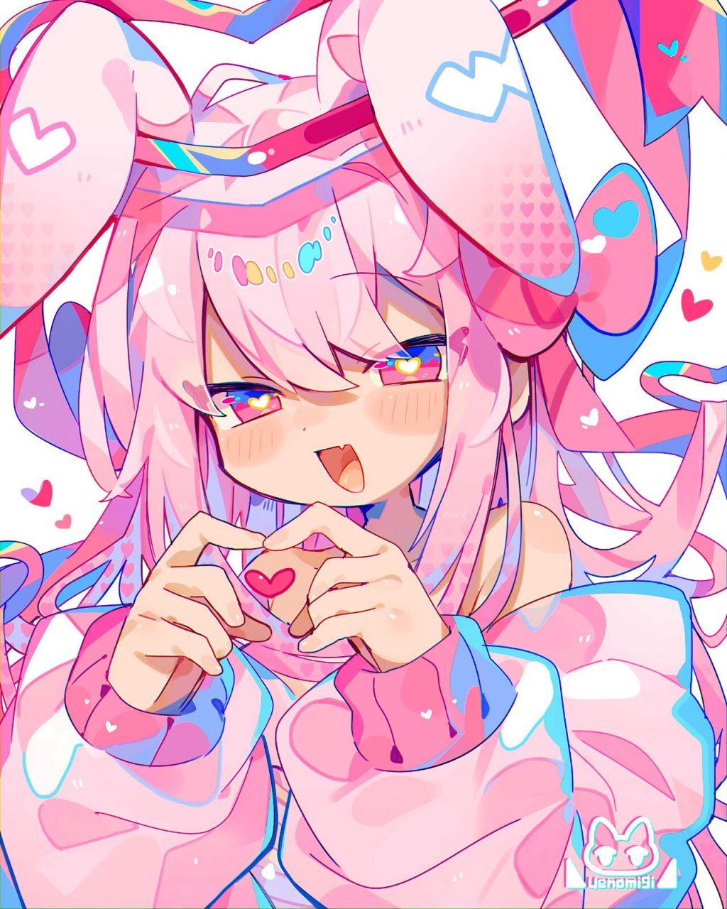 插画分享丨插画师:うえのみぎ 小蓝鸟id:uenomigi 	 高饱和度的可爱