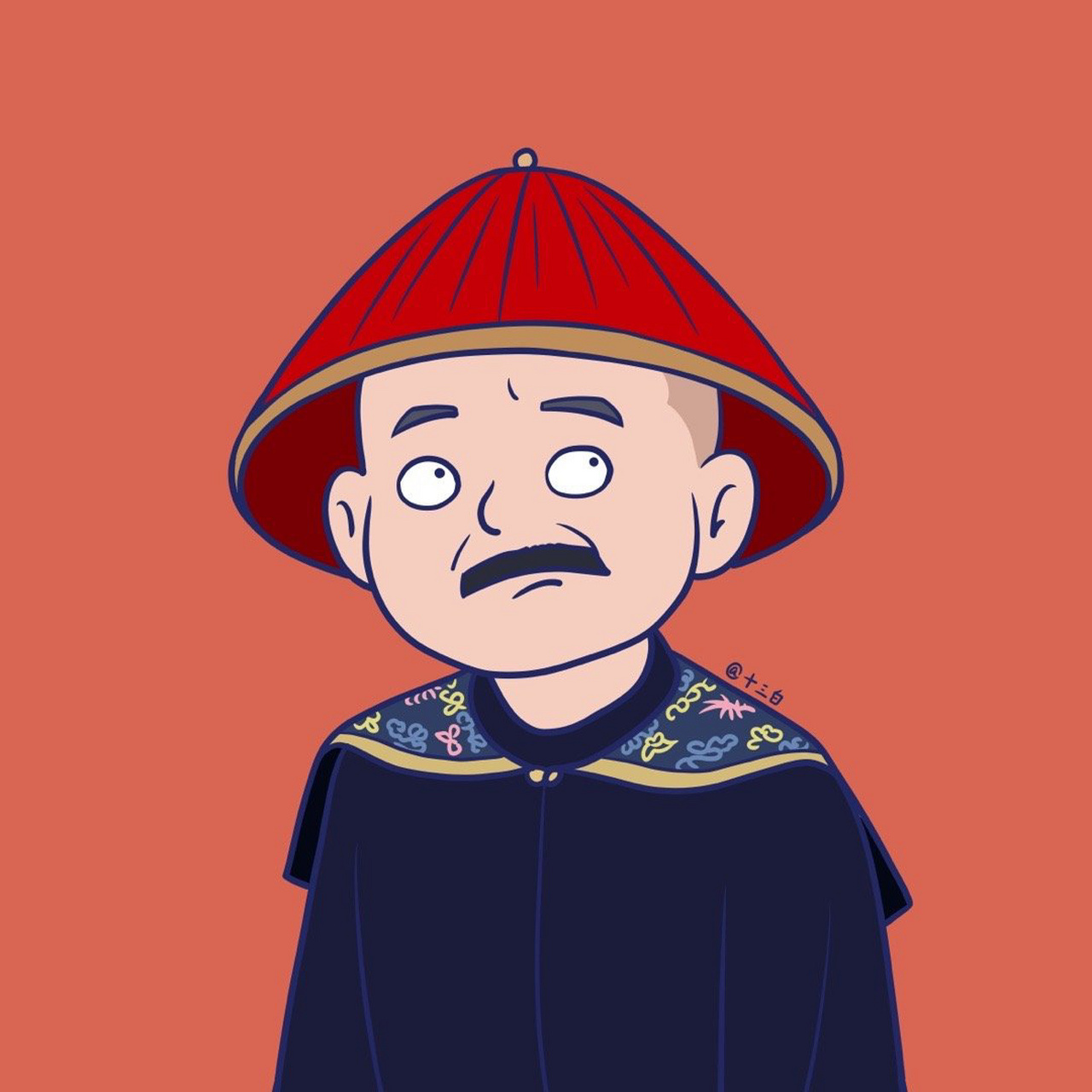 十三白插画 原创 坏人头像 你认识吗 #我是原创插画师