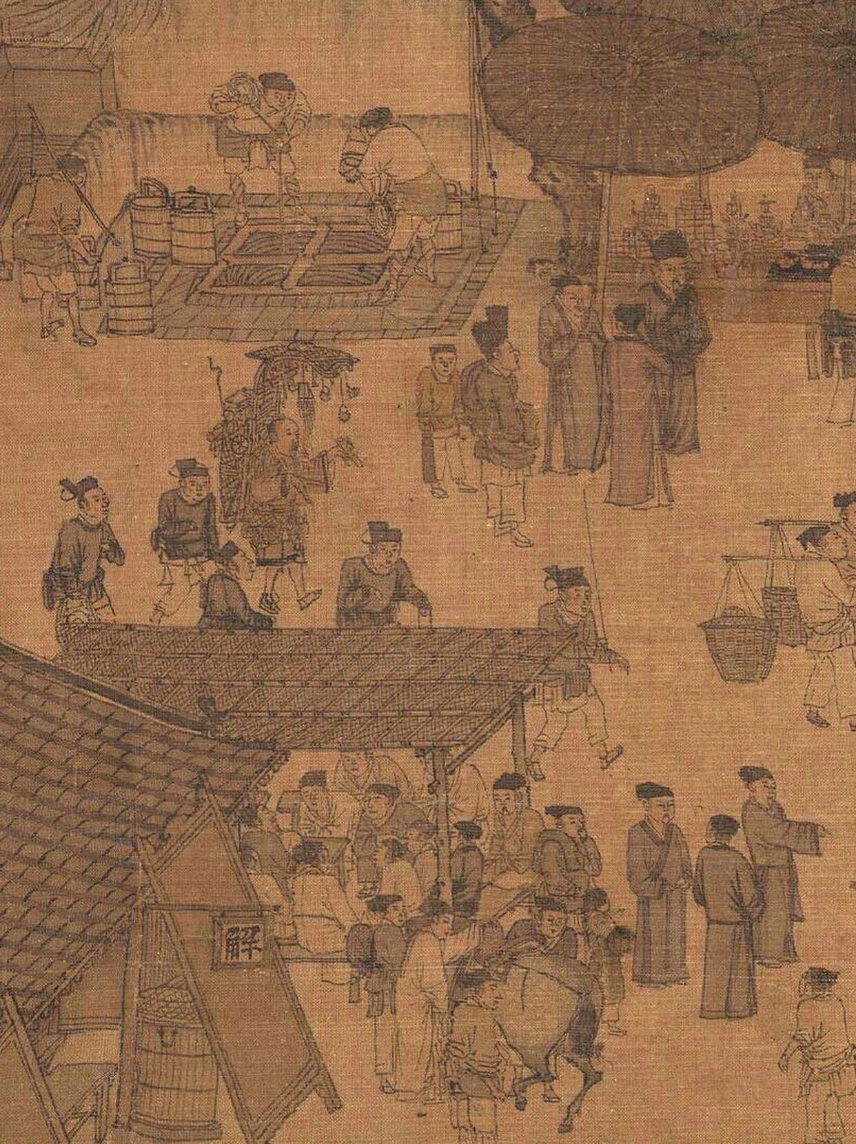 中国十大传世名画之《清明上河图》局部放大