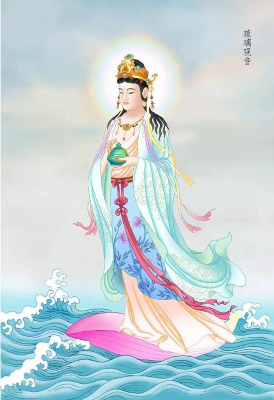 琉璃观音介绍: 琉璃观音又称氽来观音,是观音菩萨三十三应化身之一.