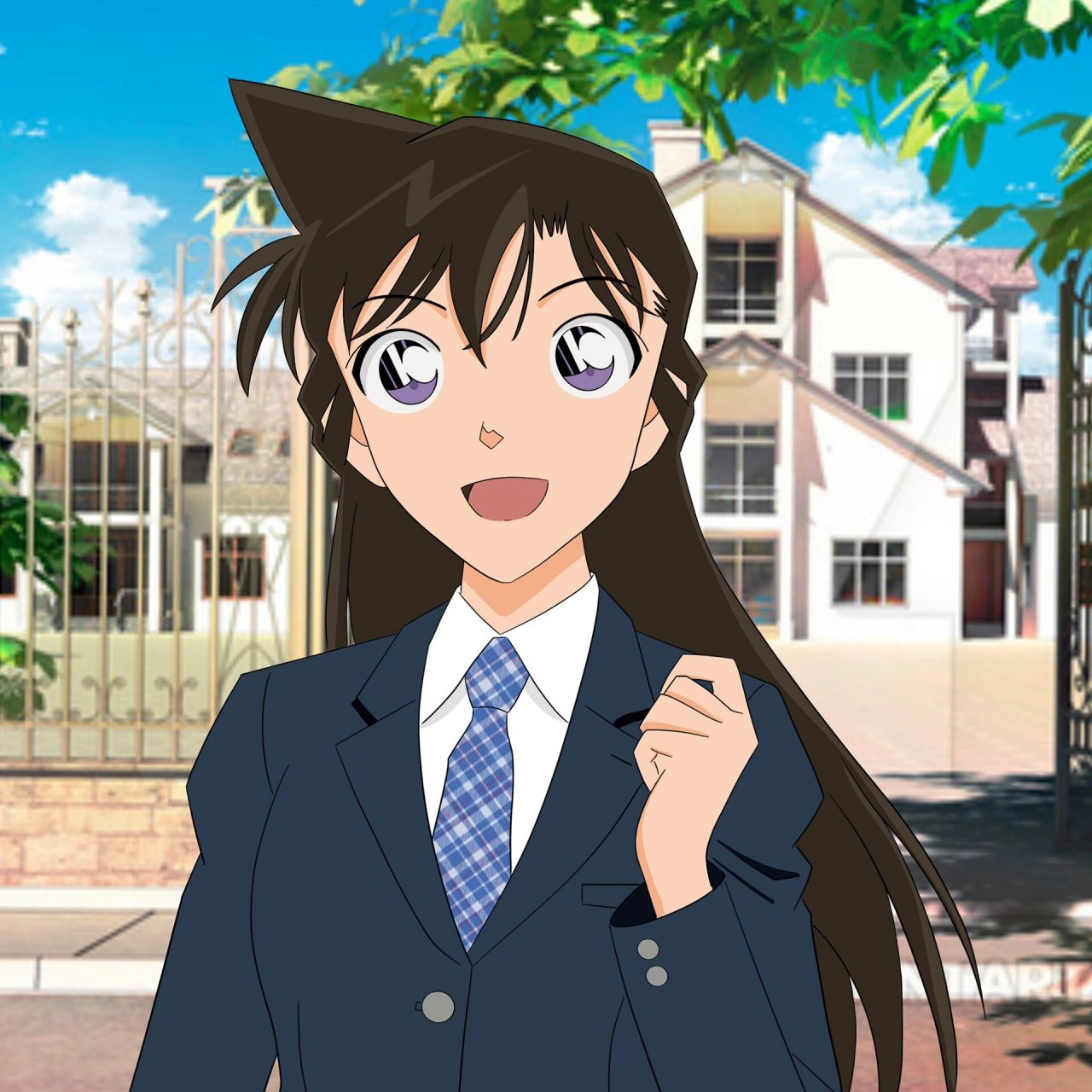 柯南画风 无水印毛利兰头像 摸鱼一下摸鱼一下 喜欢的姐妹截图保存哈