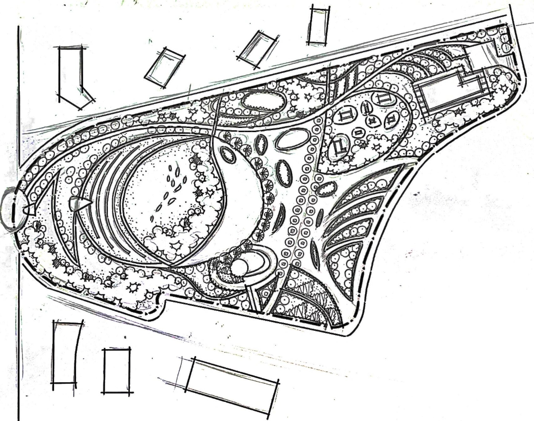 城市绿地手绘平面图分享