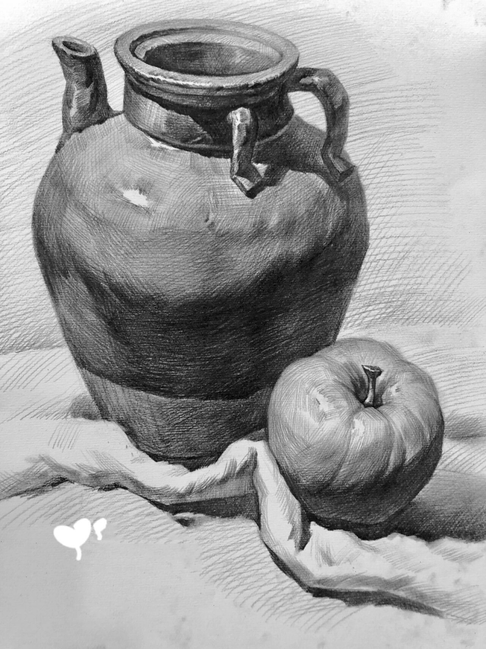 素描静物陶罐明暗调子组合步骤分享   分享作画步骤,轻松易学易懂