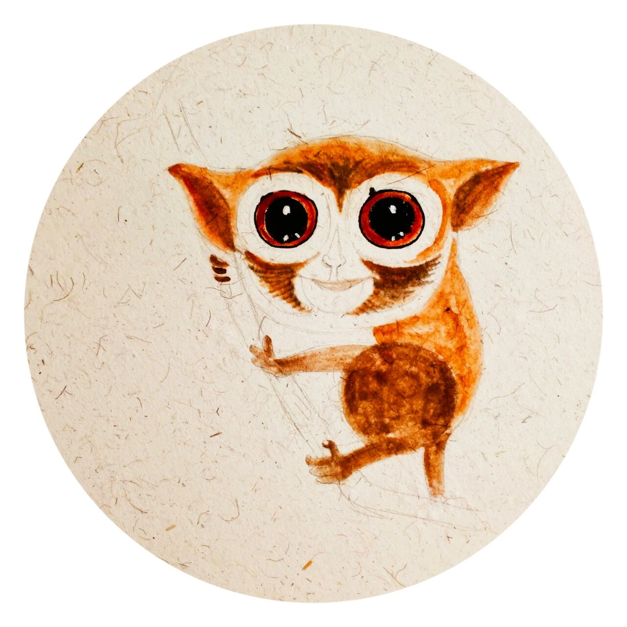 创意儿童画《眼镜猴》 适合七岁左右的小朋友 可可爱爱的眼镜猴