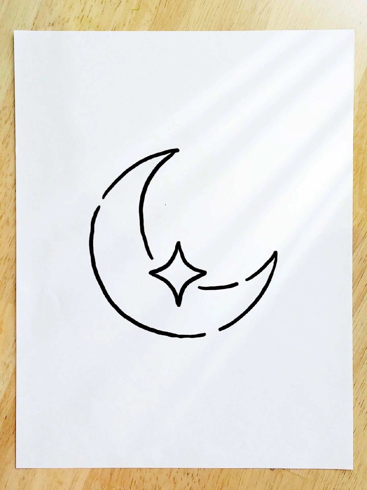 可爱简笔画教程77步骤【7/100】星空下的月亮93