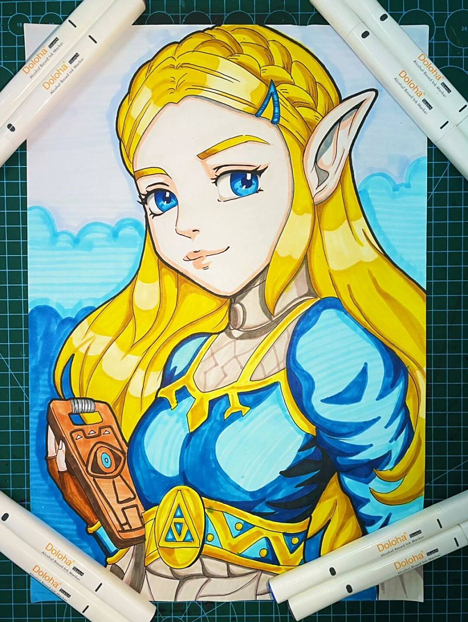 马克笔动漫塞尔达公主 马克笔动漫人物,塞尔达公主,高级动漫,半身动漫