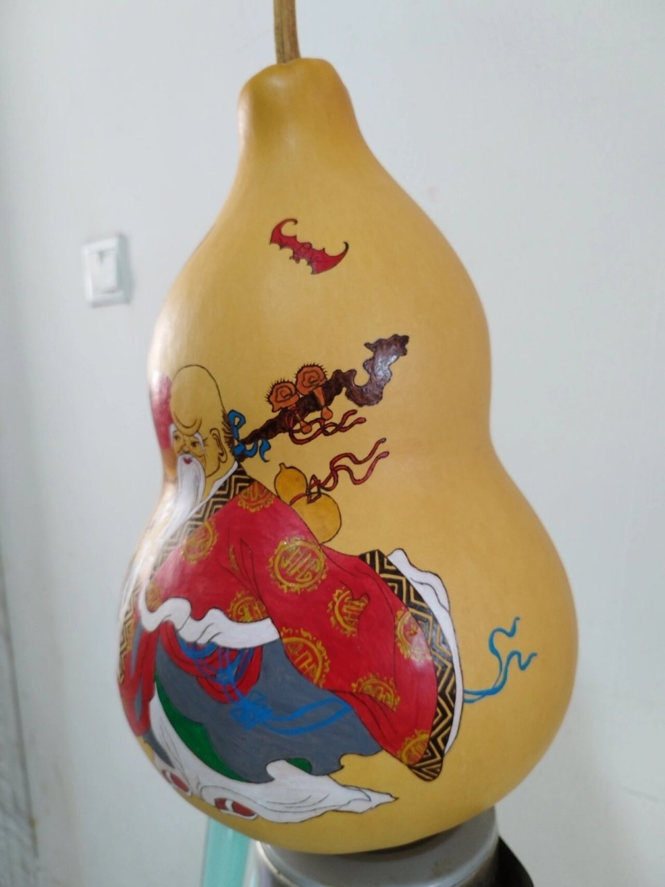 葫芦烙画老寿星 葫芦烙画,福禄寿.真是太好看了!