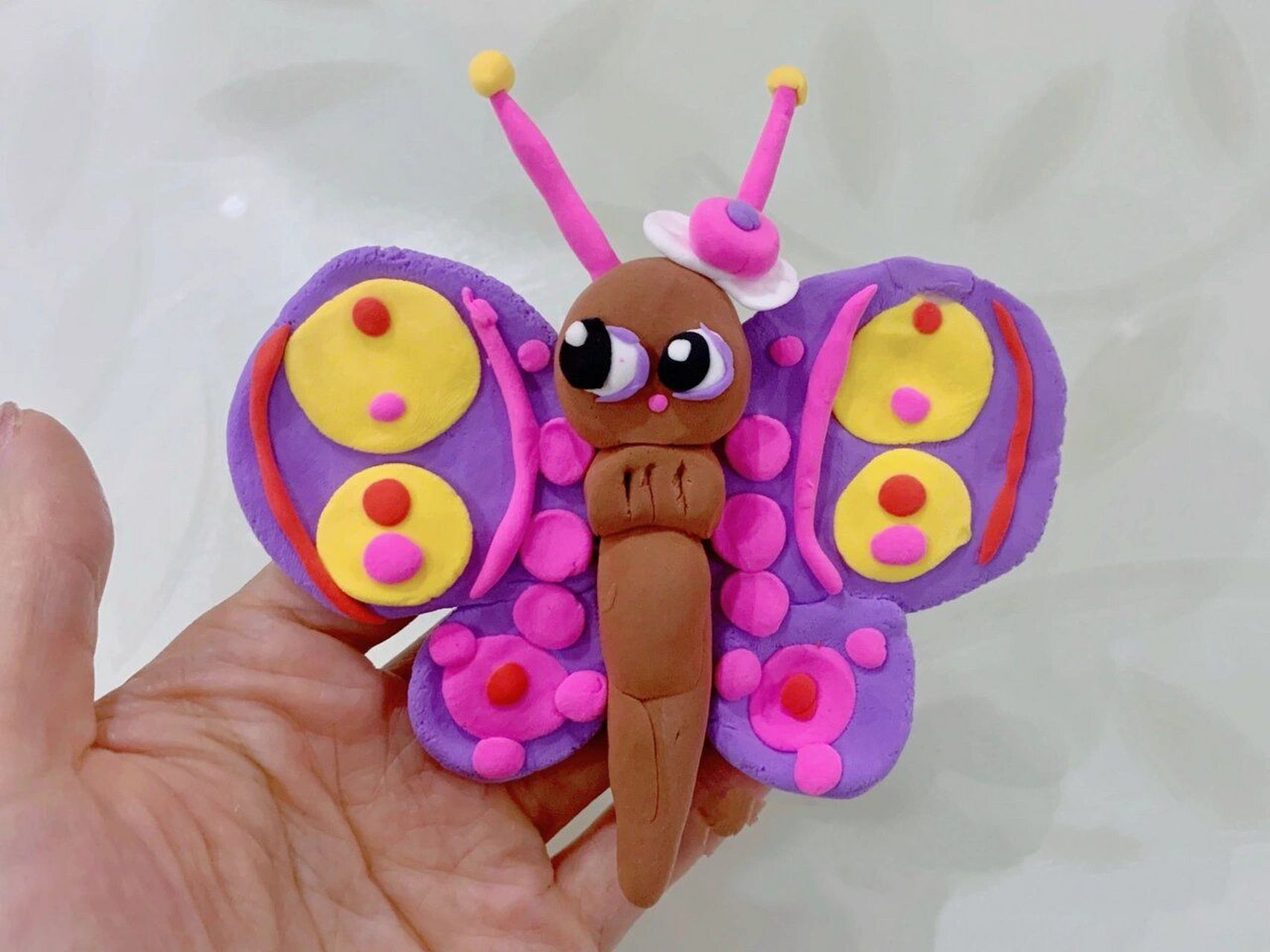 儿童 彩泥小作品 超轻黏土制作 儿童超轻粘土制作 可爱的小虫子 小