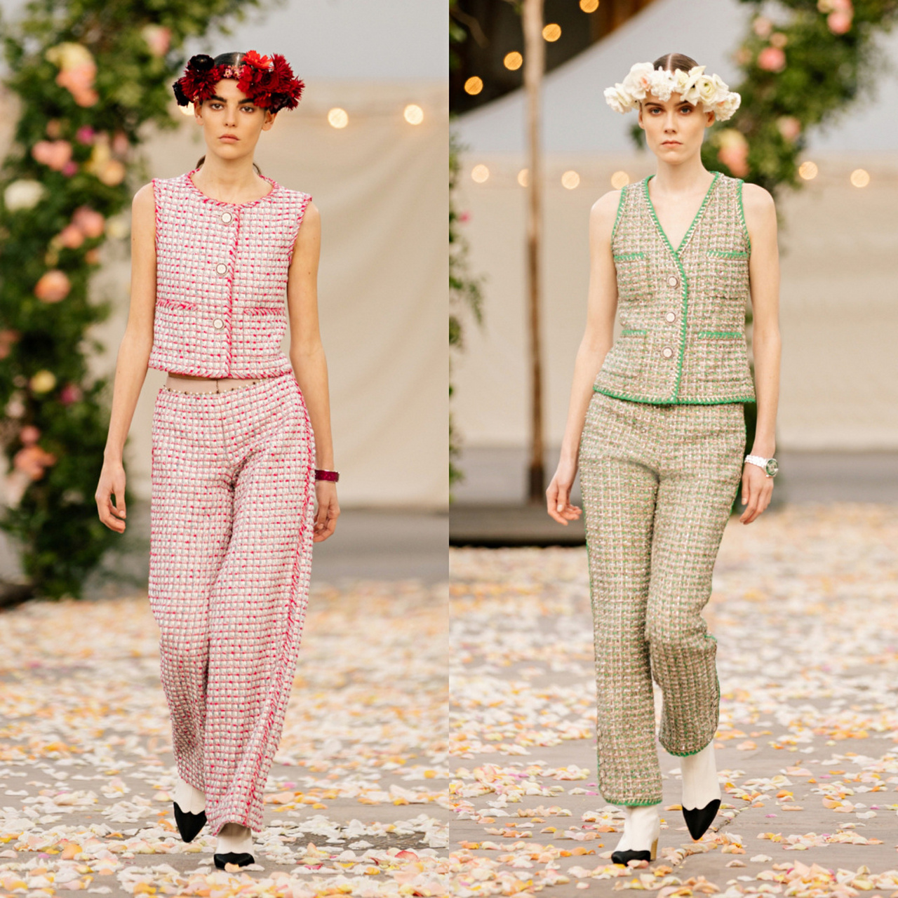 由virginie viard打造的chanel 2021春夏高级订制系列,轻快而优雅