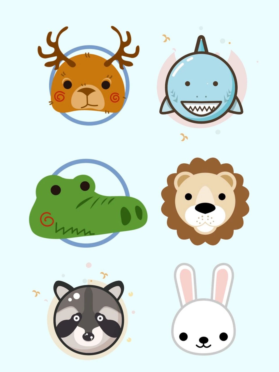 小动物可爱卡通头像素材|免抠手帐素材98 亲爱的宝子们,晚上好.