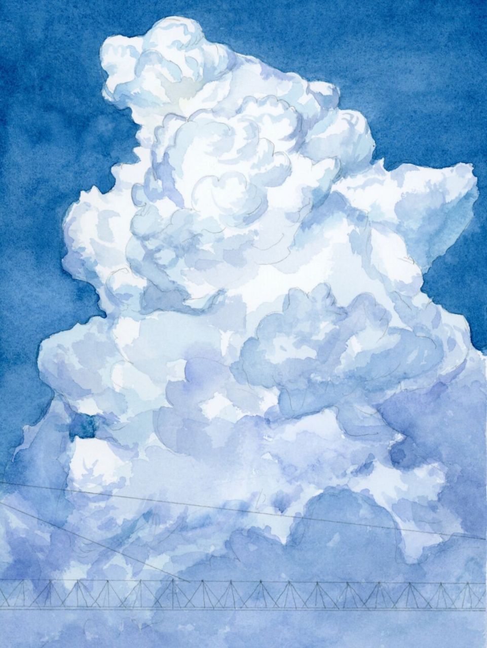 中粗300克 黑天鹅8号,马蒂尼胖子3号 水彩风景步骤图,水彩天空画法